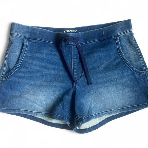 Levi blue denim lounge shorts size 6 EUC elastic waist pull on - Picture 1 of 4